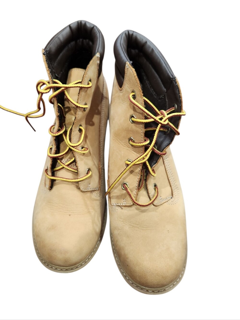 Timberland Glancy Wedge Lace Up Boot Wheat Nubuck Size 9 - Picture 3 of 8